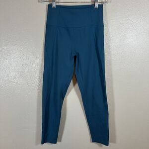 Girlfriend Collective High-Rise Cropped Legging S teal turquoise blue ankle
